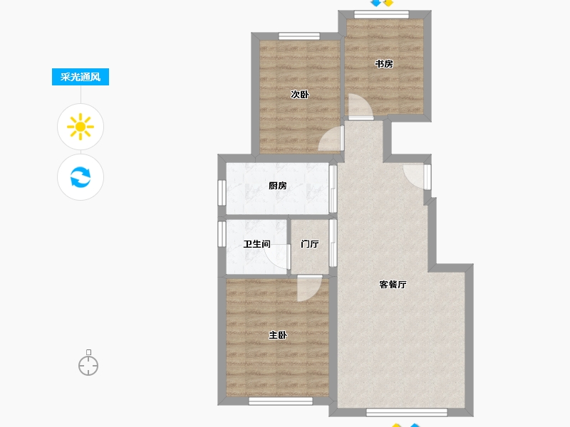 天津-天津市-融创城融丹园1号楼,融丹园2号楼,融丹园3号楼,融丹园4号楼,融丹园6号楼,融丹-69.42-户型库-采光通风