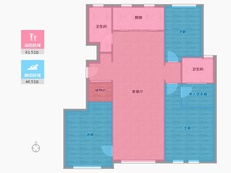 天津-天津市-融创城融丹园1号楼,融丹园7号楼,融丹园8号楼,融青园11号楼建面129m²-99.16-户型库-动静分区