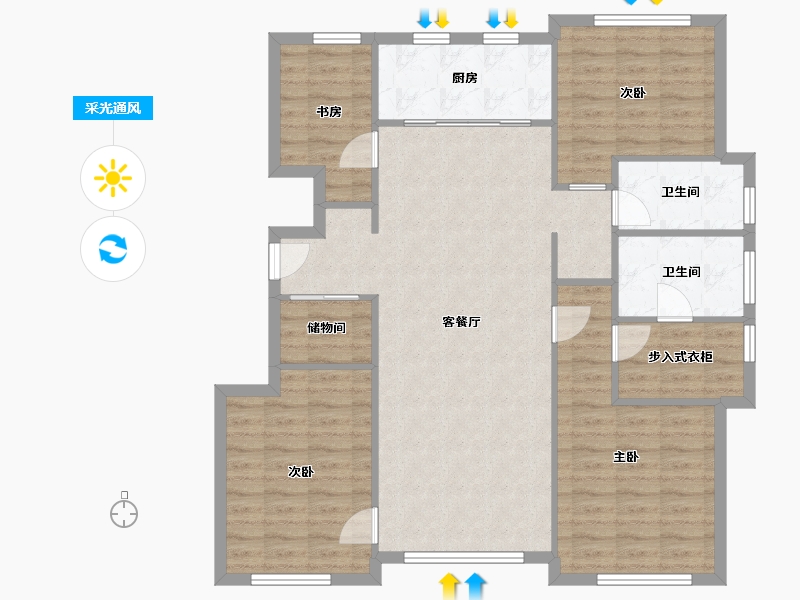 天津-天津市-融创城融青园4号楼,融青园5号楼,融义园7号楼,融丹园7号楼,融义园8号楼,融青-111.31-户型库-采光通风