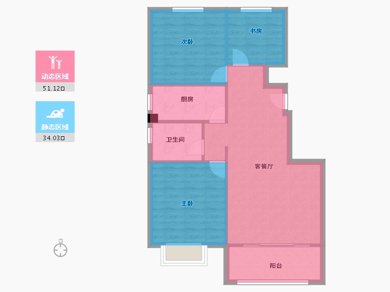 天津-天津市-金融街碧桂园熙湖臺1号楼,2号楼,3号楼,25号楼,26号楼,27号楼建面9-77.60-户型库-动静分区