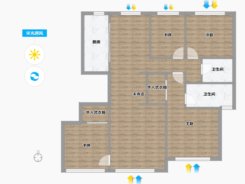 天津-天津市-融创融汇莲馨苑10号楼,建面142m²-109.39-户型库-采光通风