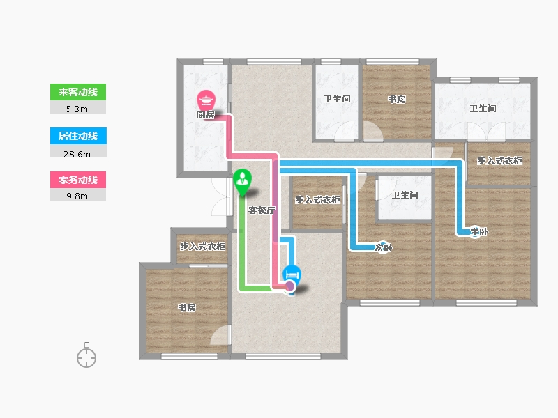 天津-天津市-融创融汇莲馨苑4号楼,汇莲馨苑11号楼建面167m²-130.79-户型库-动静线