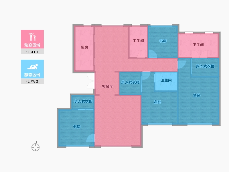 天津-天津市-融创融汇莲馨苑4号楼,汇莲馨苑11号楼建面167m²-130.79-户型库-动静分区