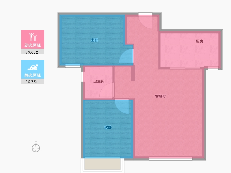 天津-天津市-鲲栖府8栋,12号楼,13号楼,34栋,35栋,香宝花园68栋,香宝花园69-69.60-户型库-动静分区