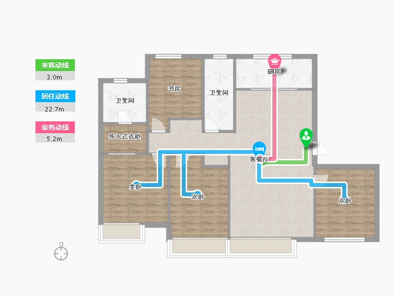 天津-天津市-鲲栖府秀拉花园14栋,秀拉花园4号楼,秀拉花园15号楼133m²-106.40-户型库-动静线