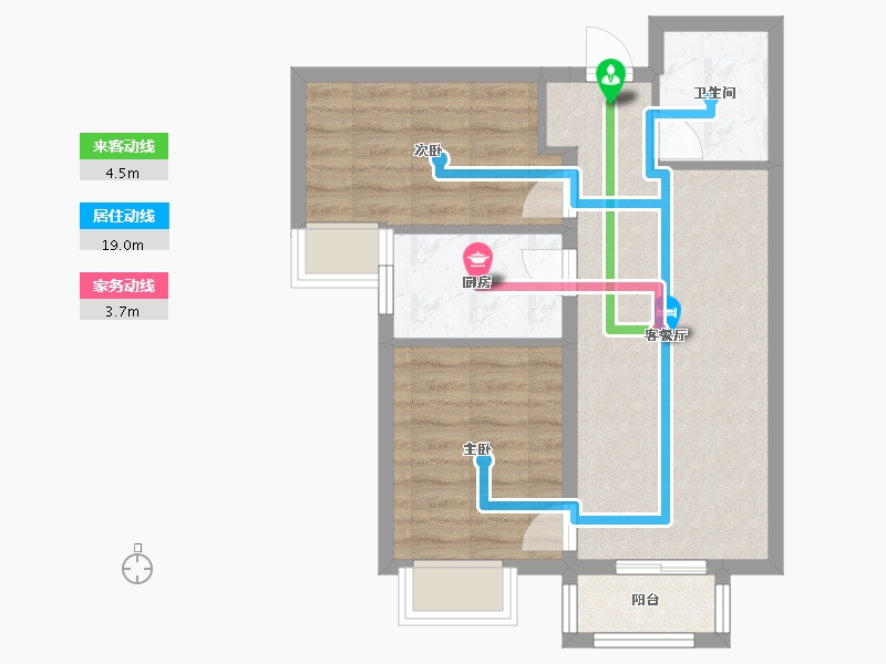 天津-天津市-天骥智谷14号楼建面88m²-54.85-户型库-动静线