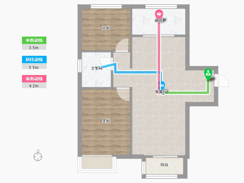 天津-天津市-天骥智谷14号楼建面89m²-59.64-户型库-动静线