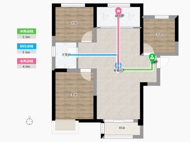 天津-天津市-天骥智谷5号楼建面92m²-62.99-户型库-动静线