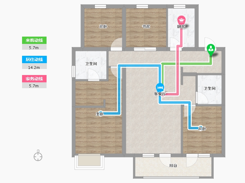 辽宁省-沈阳市-华发全运首府仁德里-92.20-户型库-动静线