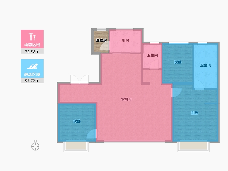 天津-天津市-上东金茂府13号楼,1号楼,建面148m²-118.50-户型库-动静分区