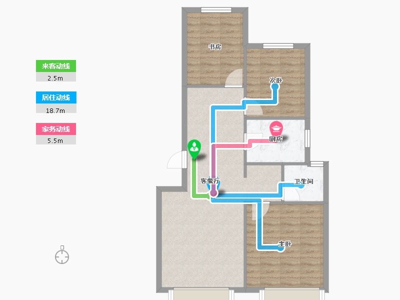 天津-天津市-茂悦府54号楼,55号楼,56号楼建面99m²-79.20-户型库-动静线