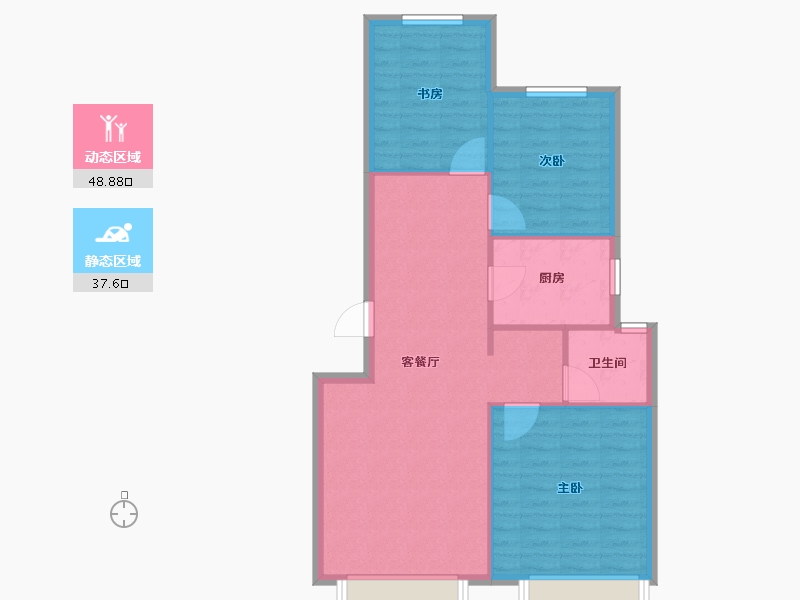 天津-天津市-茂悦府54号楼,55号楼,56号楼建面99m²-79.20-户型库-动静分区