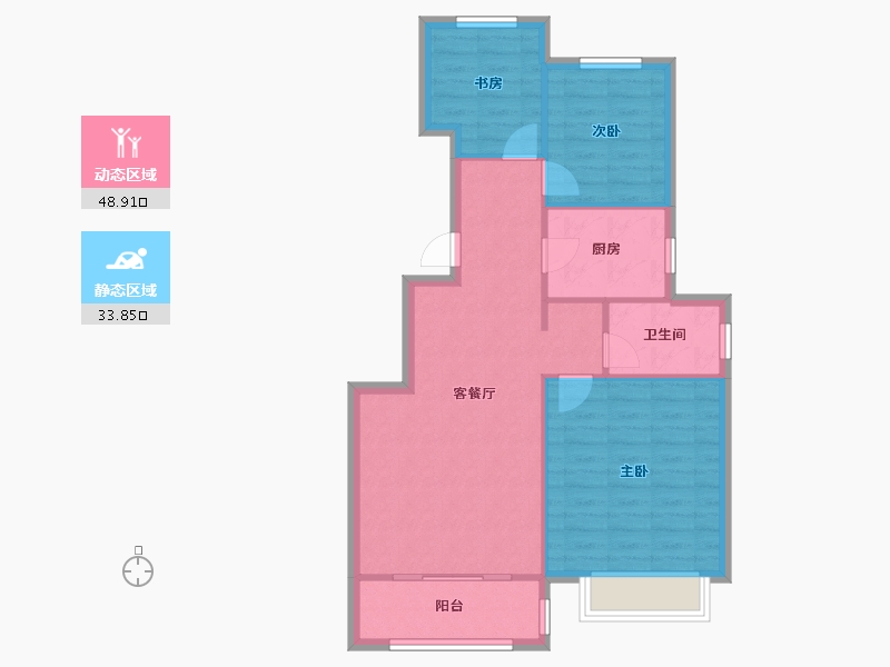 天津-天津市-新城悦隽公元23号楼,24号楼,7号楼,10号楼,16号楼,17号楼,21号-75.21-户型库-动静分区