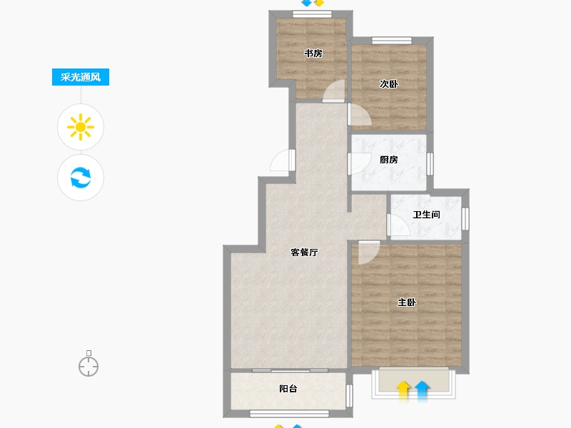 天津-天津市-新城悦隽公元23号楼,24号楼,7号楼,10号楼,16号楼,17号楼,21号-75.21-户型库-采光通风