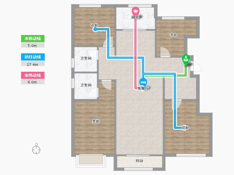 天津-天津市-茂悦府52号楼,53号楼,建面138m²-110.40-户型库-动静线