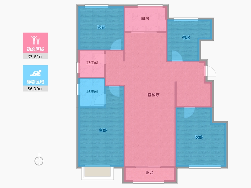 天津-天津市-茂悦府52号楼,53号楼,建面138m²-110.40-户型库-动静分区