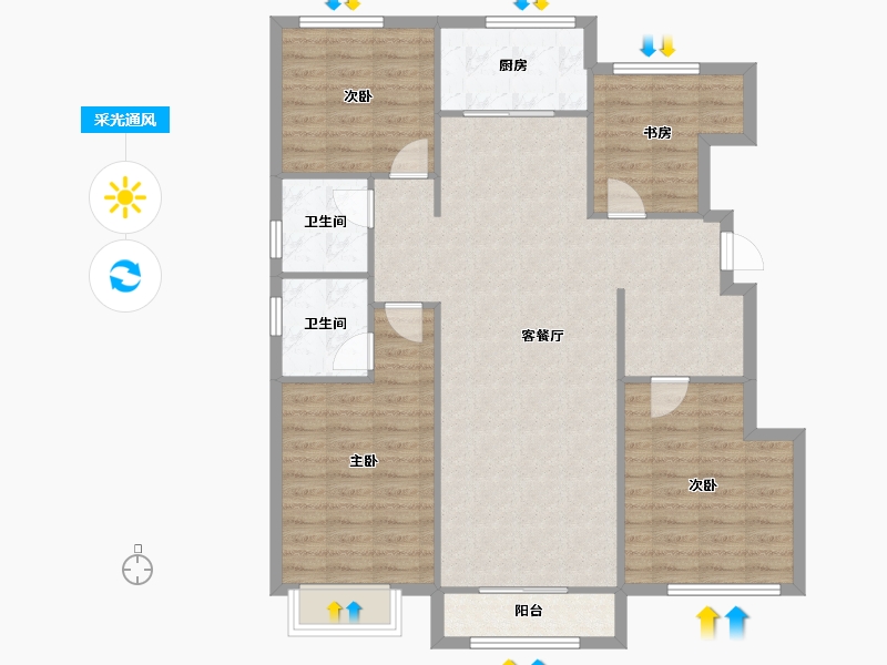 天津-天津市-茂悦府52号楼,53号楼,建面138m²-110.40-户型库-采光通风