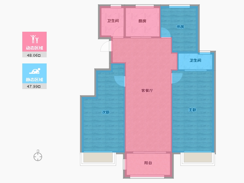 天津-天津市-新城悦隽公元2号楼,3号楼,6号楼,1号楼,25号楼,4号楼建面110m²-88.00-户型库-动静分区