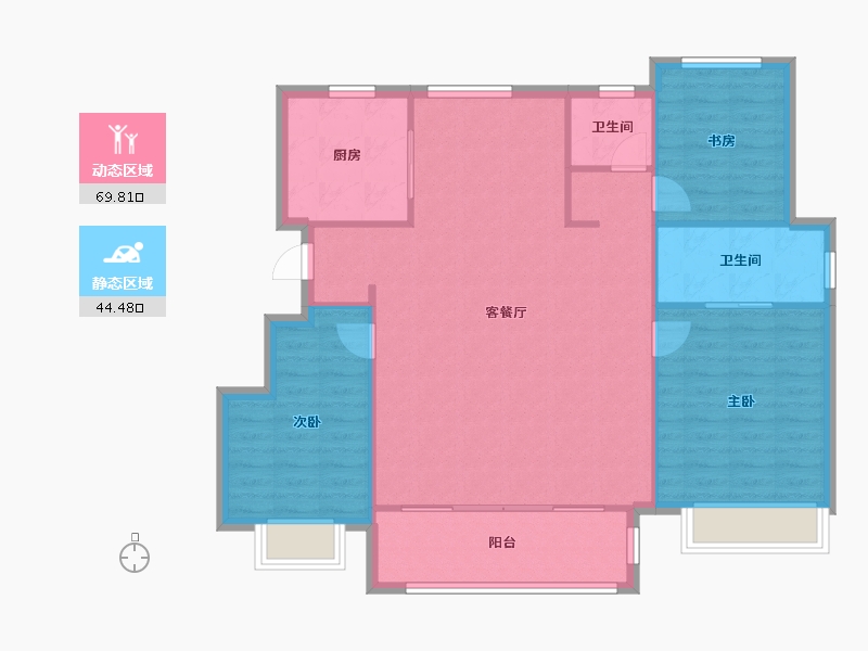 天津-天津市-新城悦隽公元21号楼,18号楼建面132m²-105.60-户型库-动静分区