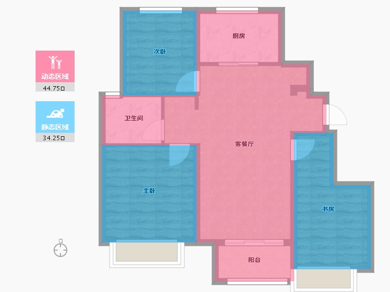 天津-天津市-金地悦城大境30号楼,31号楼,39号楼,40号楼,35号楼,37号楼建面1-70.56-户型库-动静分区