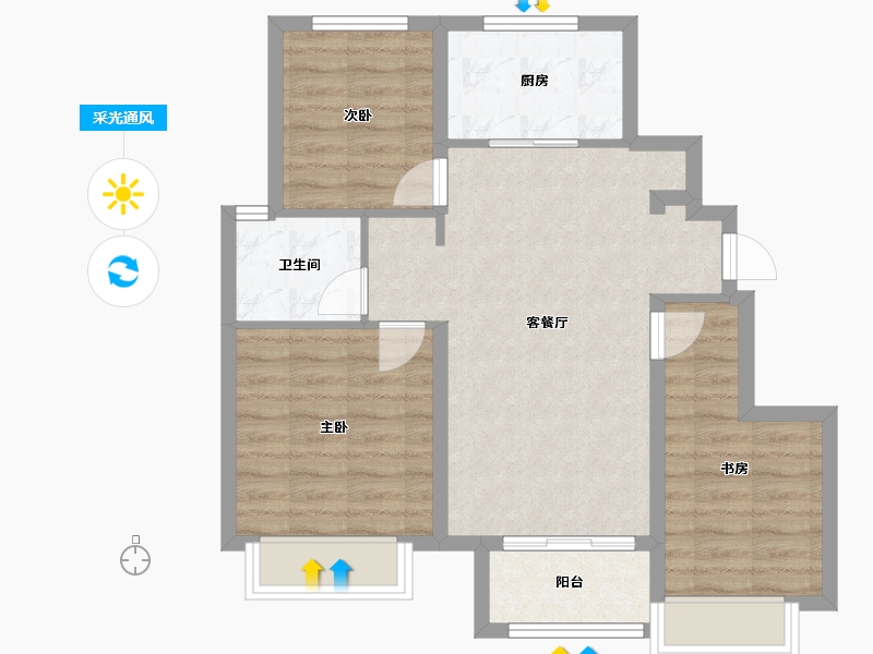 天津-天津市-金地悦城大境30号楼,31号楼,39号楼,40号楼,35号楼,37号楼建面1-70.56-户型库-采光通风