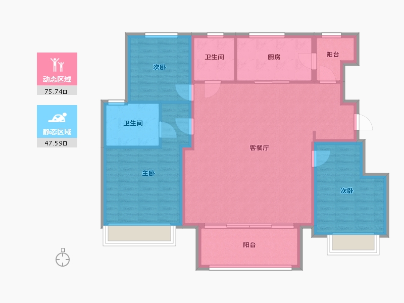 天津-天津市-金地悦城大境34号楼,建面140m²-112.31-户型库-动静分区