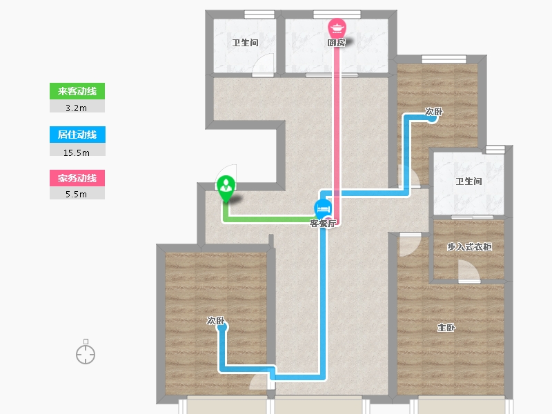 天津-天津市-实地蔷薇国际7号楼,8号楼,12号楼,13号楼,14号楼,15号楼,16号楼-87.99-户型库-动静线