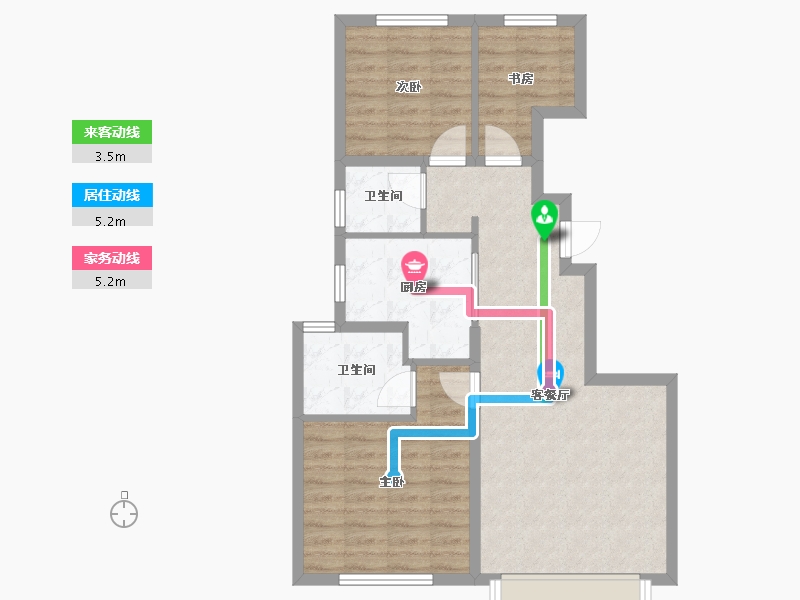 天津-天津市-中建新丽壹号1号楼,2号楼,4号楼,5号楼,6号楼,7号楼建面89m²-71.20-户型库-动静线