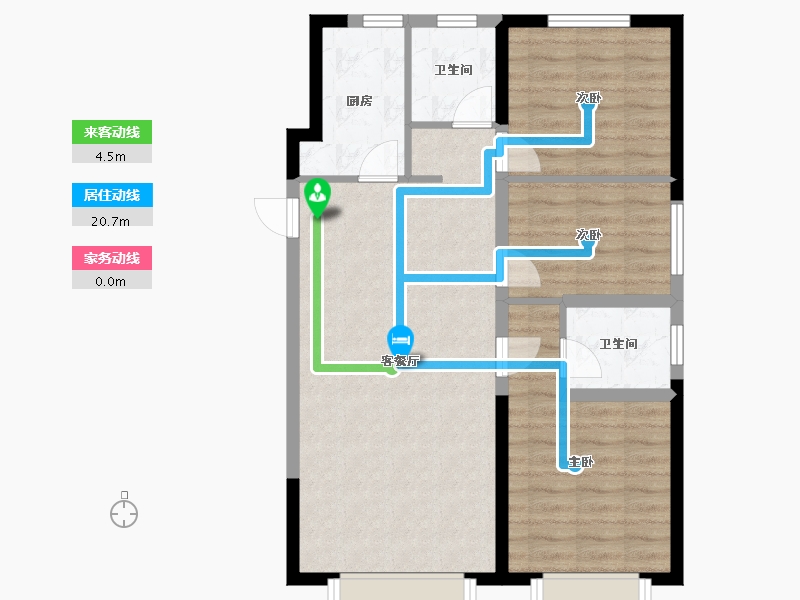 天津-天津市-大唐盛世唐玺雅苑4号楼,建面115m²-76.29-户型库-动静线