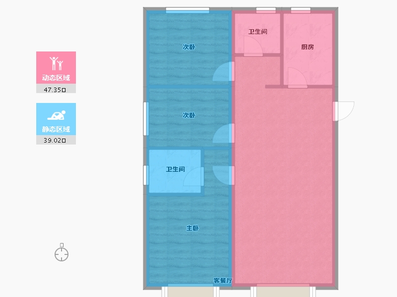 天津-天津市-大唐盛世建面115m²-78.16-户型库-动静分区