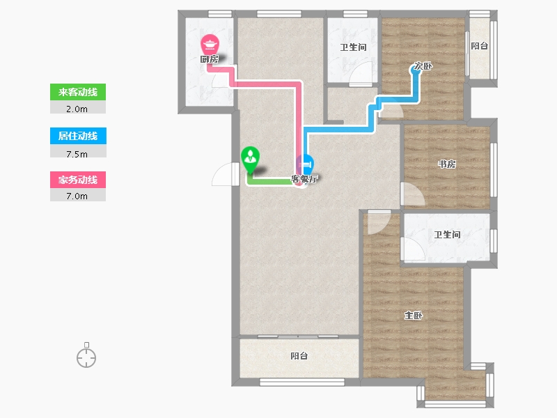 天津-天津市-沽上江南43号楼,47号楼建面146m²-101.63-户型库-动静线