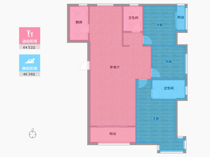 天津-天津市-沽上江南43号楼,47号楼建面146m²-101.63-户型库-动静分区