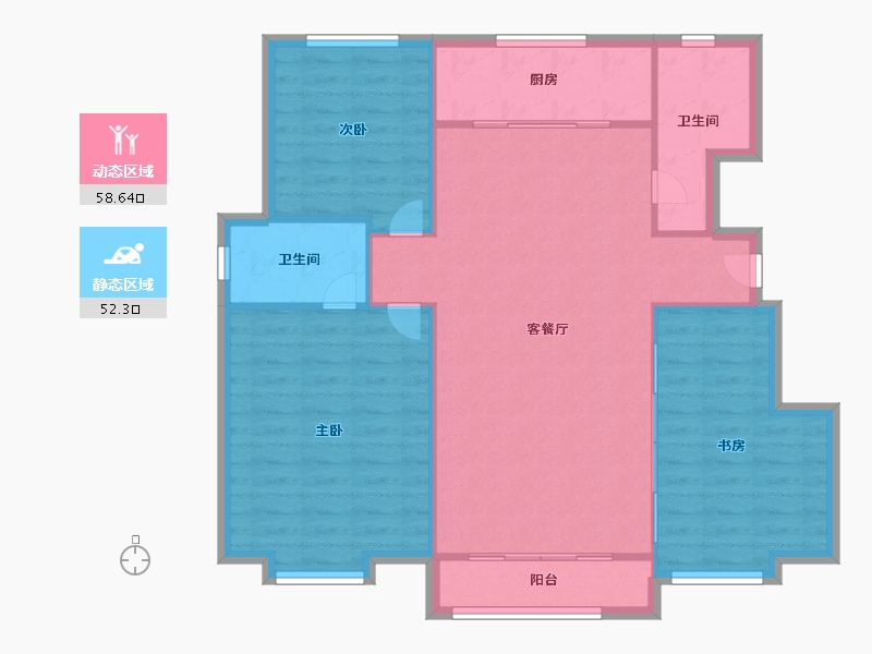 天津-天津市-龙湖紫宸2号楼,4号楼,5号楼,6号楼,7号楼,8号楼,9号楼,10号楼-102.40-户型库-动静分区