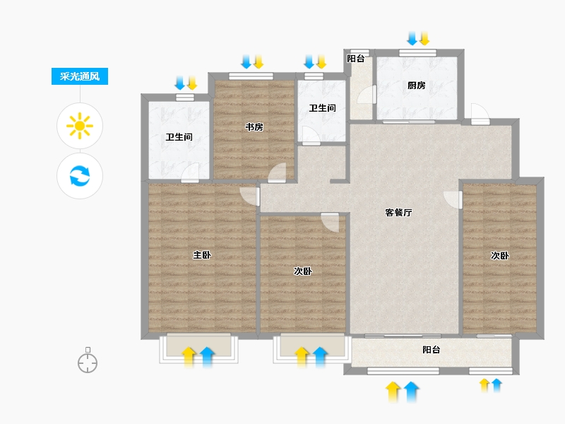 天津-天津市-龙湖紫宸2号楼,11号楼,12号楼,13号楼,14号楼,16号楼,17号楼-122.40-户型库-采光通风