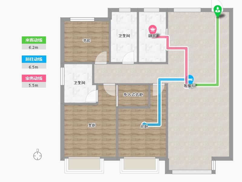 天津-天津市-富力又一城合居园3号楼,合居园4号楼,合居园5号楼,合居园14号楼,合居园15号楼-102.63-户型库-动静线