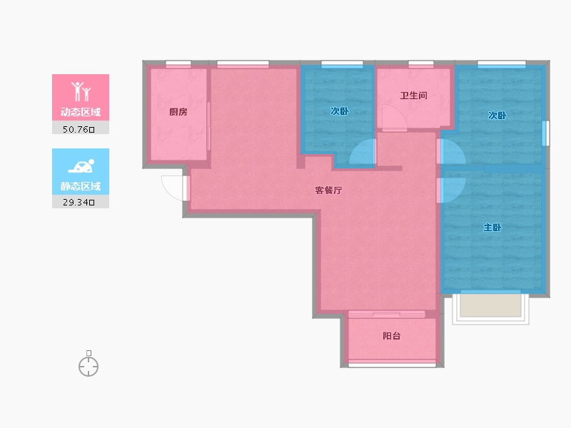 天津-天津市-恒大悦府恒悦华府46号楼建面110m²-71.26-户型库-动静分区