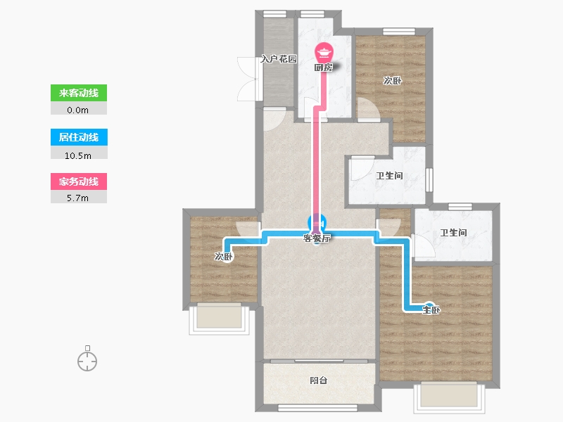 天津-天津市-恒大悦府恒悦华府16号楼,恒悦华府45栋建面118m²-84.48-户型库-动静线