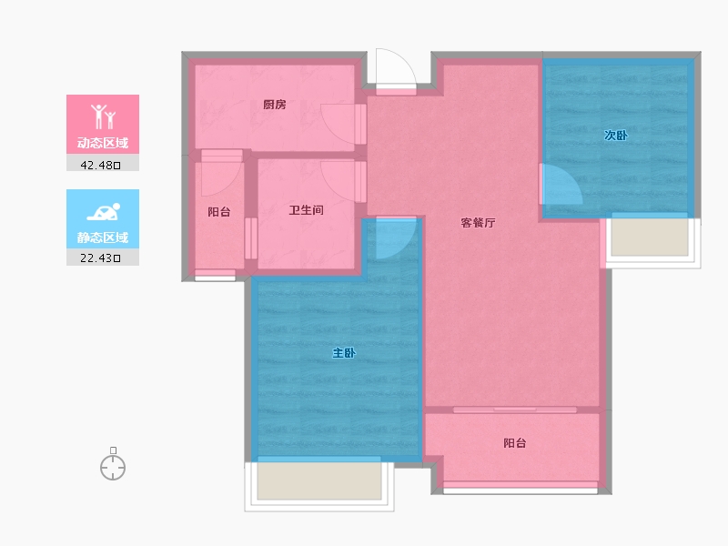 天津-天津市-恒大悦府恒悦华府46号楼,恒悦华府45栋建面89m²-57.83-户型库-动静分区