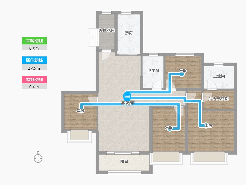 天津-天津市-恒大悦府恒悦华府16号楼,建面145m²-105.83-户型库-动静线