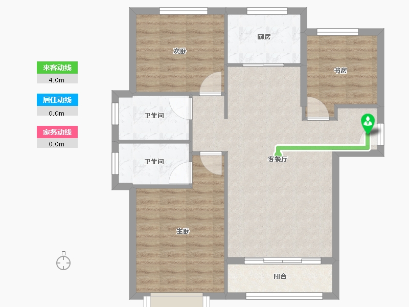 天津-天津市-首创禧悦翠庭26号楼,27号楼建面109m²-76.67-户型库-动静线