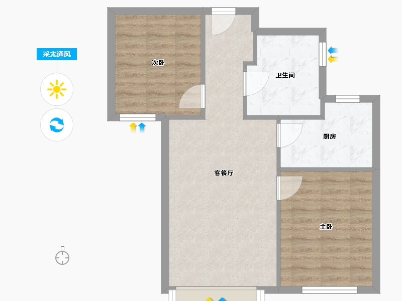 天津-天津市-首创禧悦翠庭26号楼,27号楼建面83m²-58.03-户型库-采光通风