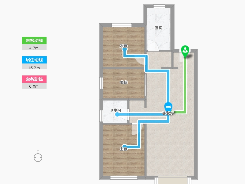 天津-天津市-首创禧悦翠庭22号楼,悦嘉新苑25号楼建面89m²-61.68-户型库-动静线