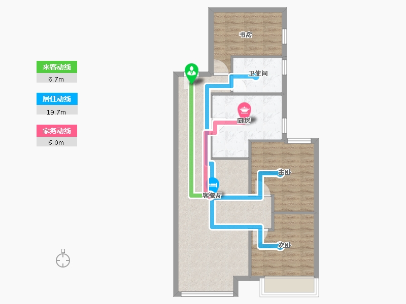 天津-天津市-富力又一城合茂园22号楼,合茂园23号楼,合茂园21号楼,合茂园1号楼,合茂园2号楼-77.29-户型库-动静线