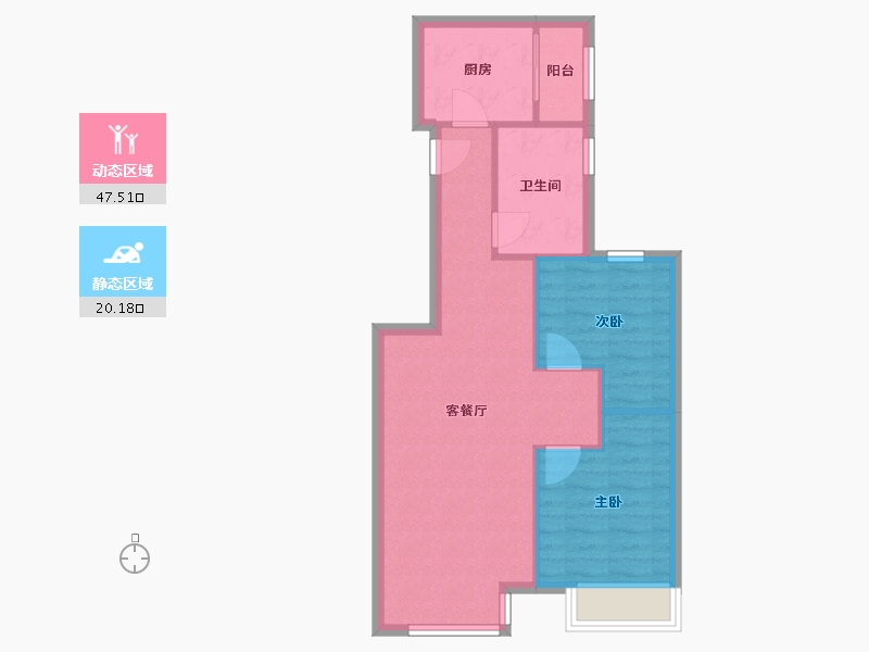 天津-天津市-富力又一城合茂园4号楼,合茂园5号楼,合茂园6号楼,合茂园7号楼建面89m²-61.01-户型库-动静分区