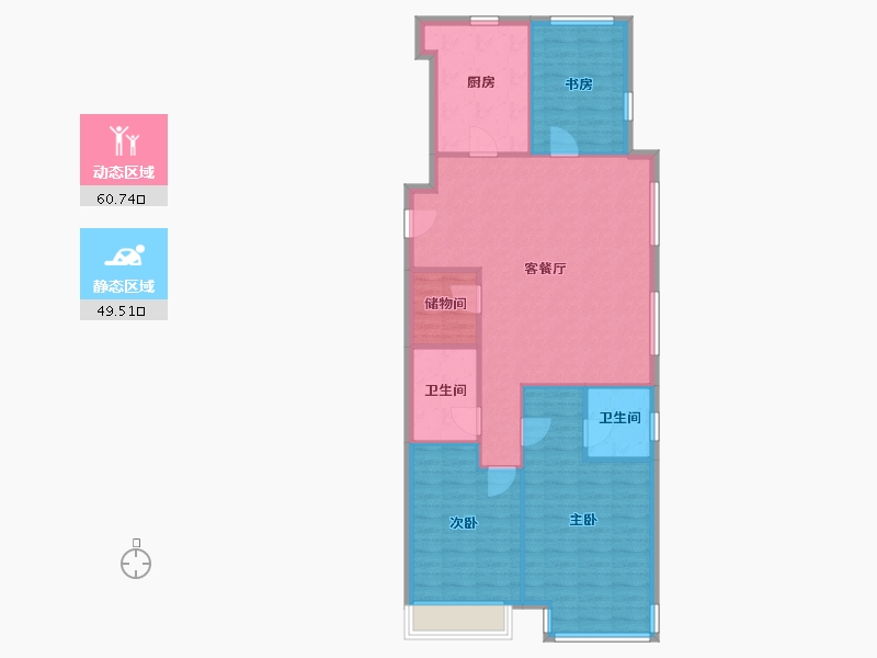 天津-天津市-富力又一城合茂园6号楼,合茂园7号楼,建面146m²-101.16-户型库-动静分区