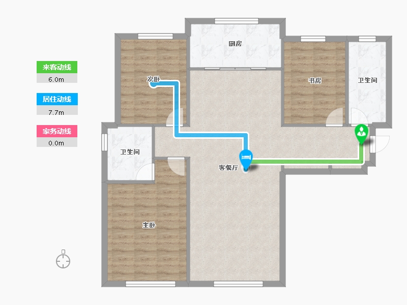 天津-天津市-融创星耀五洲枫情阳光城162号楼建面125m²-100.00-户型库-动静线