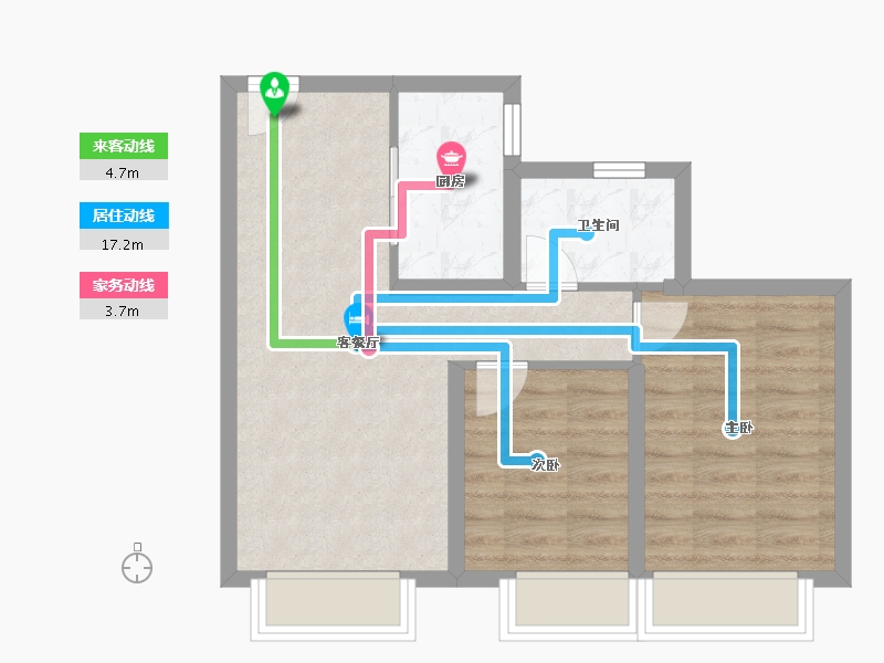 天津-天津市-融创星耀五洲鹭洲湾15号楼,建面85m²-53.62-户型库-动静线