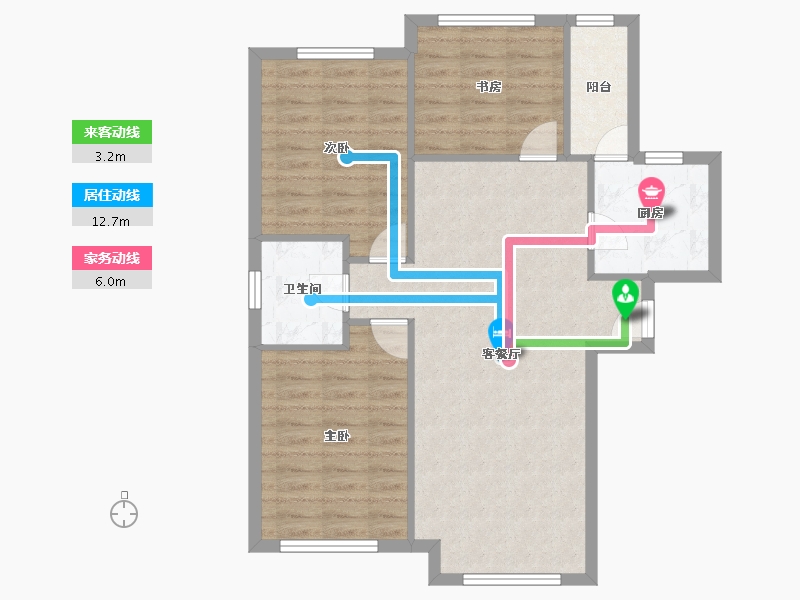 天津-天津市-象博豪庭1号楼建面116m²-81.96-户型库-动静线