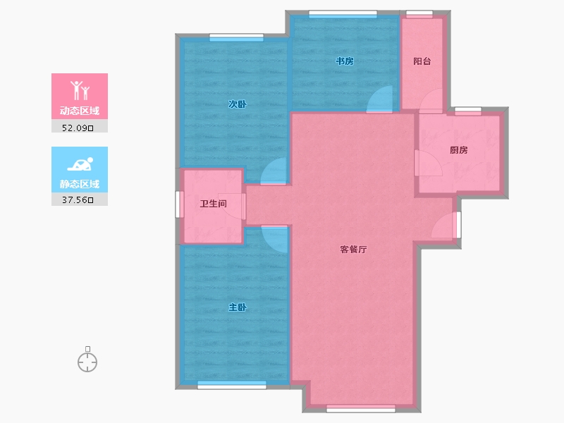 天津-天津市-象博豪庭1号楼建面116m²-81.96-户型库-动静分区