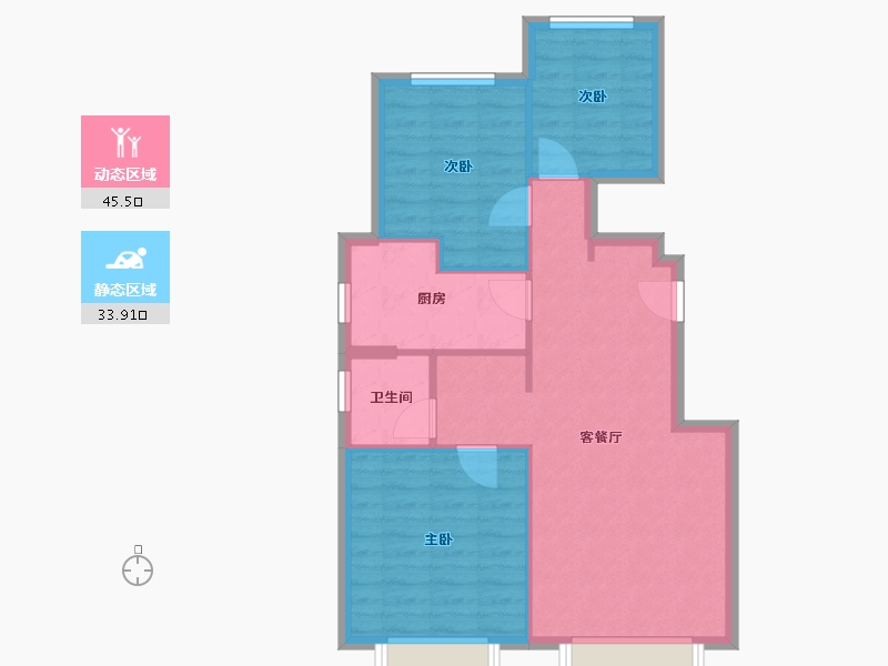 天津-天津市-公园里朗逸花园1号楼,朗逸花园2号楼,朗逸花园18号楼,朗逸花园5号楼,朗逸花园6号-72.00-户型库-动静分区